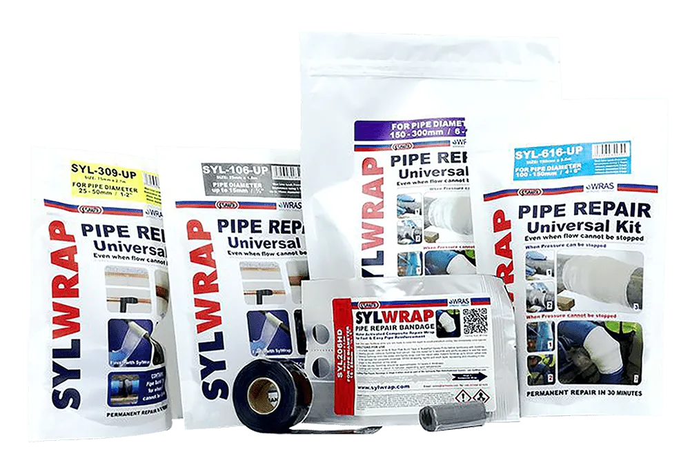 Kit universal para reparación rápida de tuberías con fugas